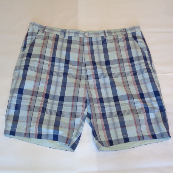 Roundtree & Yorke Size 44 Blue Plaid New Shorts - Picture 1 of 8